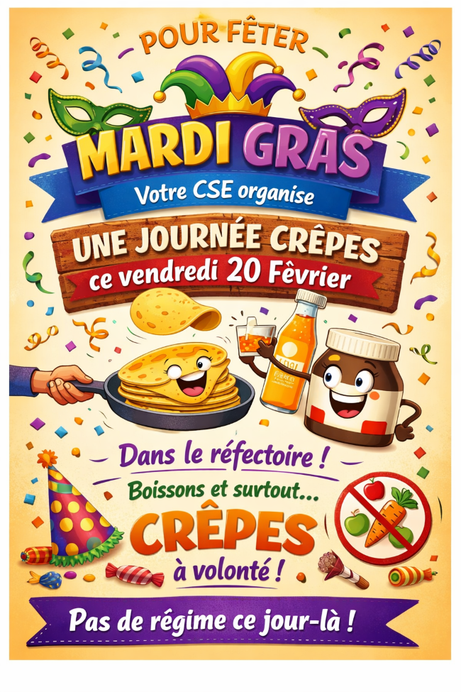 Mardi Gras au CSE : opération “Crêpes à volonté” réussie !