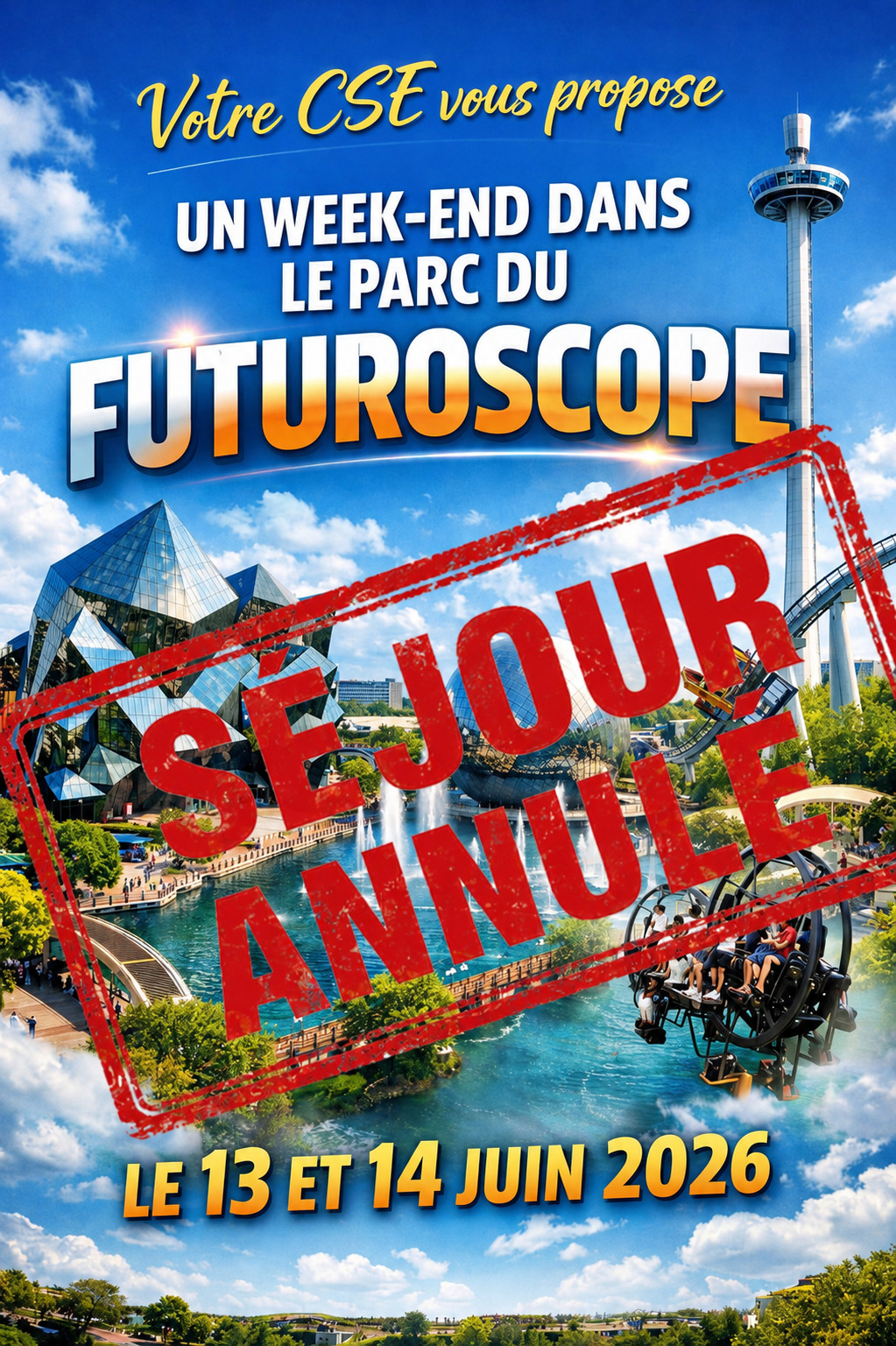 Week-end au futuroscope le 13 et 14 juin 2026